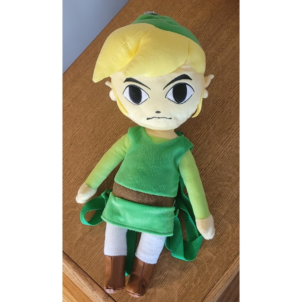 Nintendo Legend of Zelda Spirit Tracks Link Plush Backpack Green Toon Link Bag